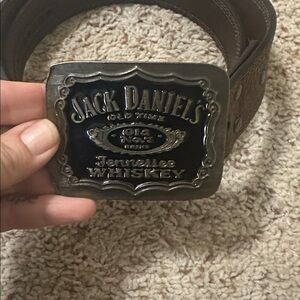 Vintage Jack Daniel's Belt Buckle and Ariat brown belt